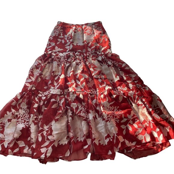 Anthropologie Dresses & Skirts - NWT Anthropologie Hutch Red Motif Floral Tiered Maxi Skirt Boho SZ M